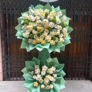 Kệ Hoa Chúc Mừng Tone Xanh Sang Trọng – KH18