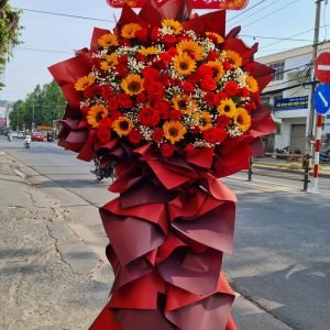 Kệ Hoa Khai Trương Tone Đỏ May Mắn – CM134