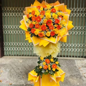 Kệ Hoa Chúc Mừng Tone Vàng Thịnh Vượng – KH77