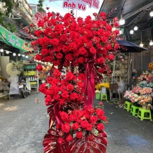 Kệ Hoa Chúc Mừng Tone Đỏ Đẳng Cấp – KH42