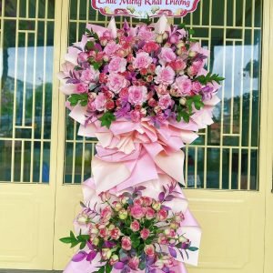 Kệ Hoa Khai Trương Tone Hồng Thanh Lịch – CM155