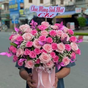 Giỏ Hoa Hồng Phong Cách Hàn Quốc – GH152