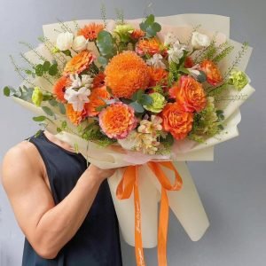 Bó Hoa Cam Gạch Ấm Áp Sang Trọng – CM145