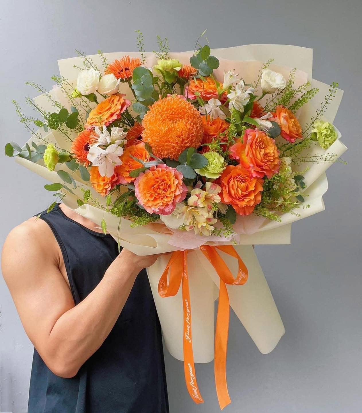 Bó Hoa Cam Gạch Ấm Áp Sang Trọng – CM145