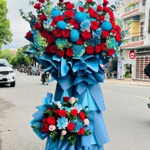 Kệ Hoa Chúc Mừng Tone Xanh Độc Đáo  – CM194
