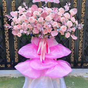 Kệ Hoa Khai Trương Tone Hồng Duyên Dáng - KH29