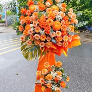 Kệ Hoa Chúc Mừng Cam Gạch Tươi Sáng – KH39
