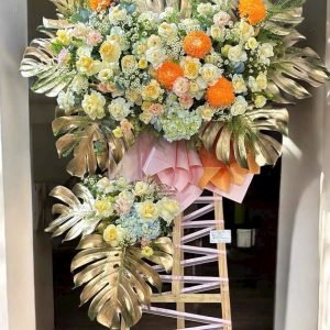 Kệ Hoa Chúc Mừng Tone Xanh Lá Hiện Đại – CM169