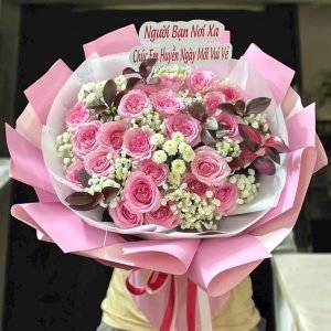 Bó Hoa Sinh Nhật Tone Hồng Sang Trọng– CM160