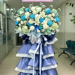 Kệ Hoa Chúc Mừng Tone Xanh Hiện Đại – CM172