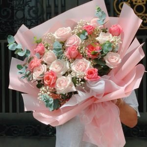 Bó Hoa Hồng Khói Ngọt Ngào – CM195