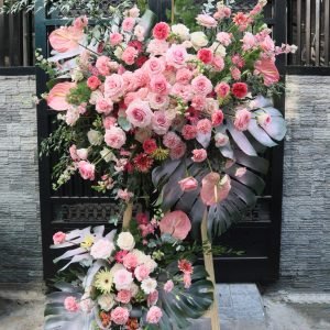 Kệ Hoa Chúc Mừng Tone Hồng Cuốn Hút Hiện Đại– KH65