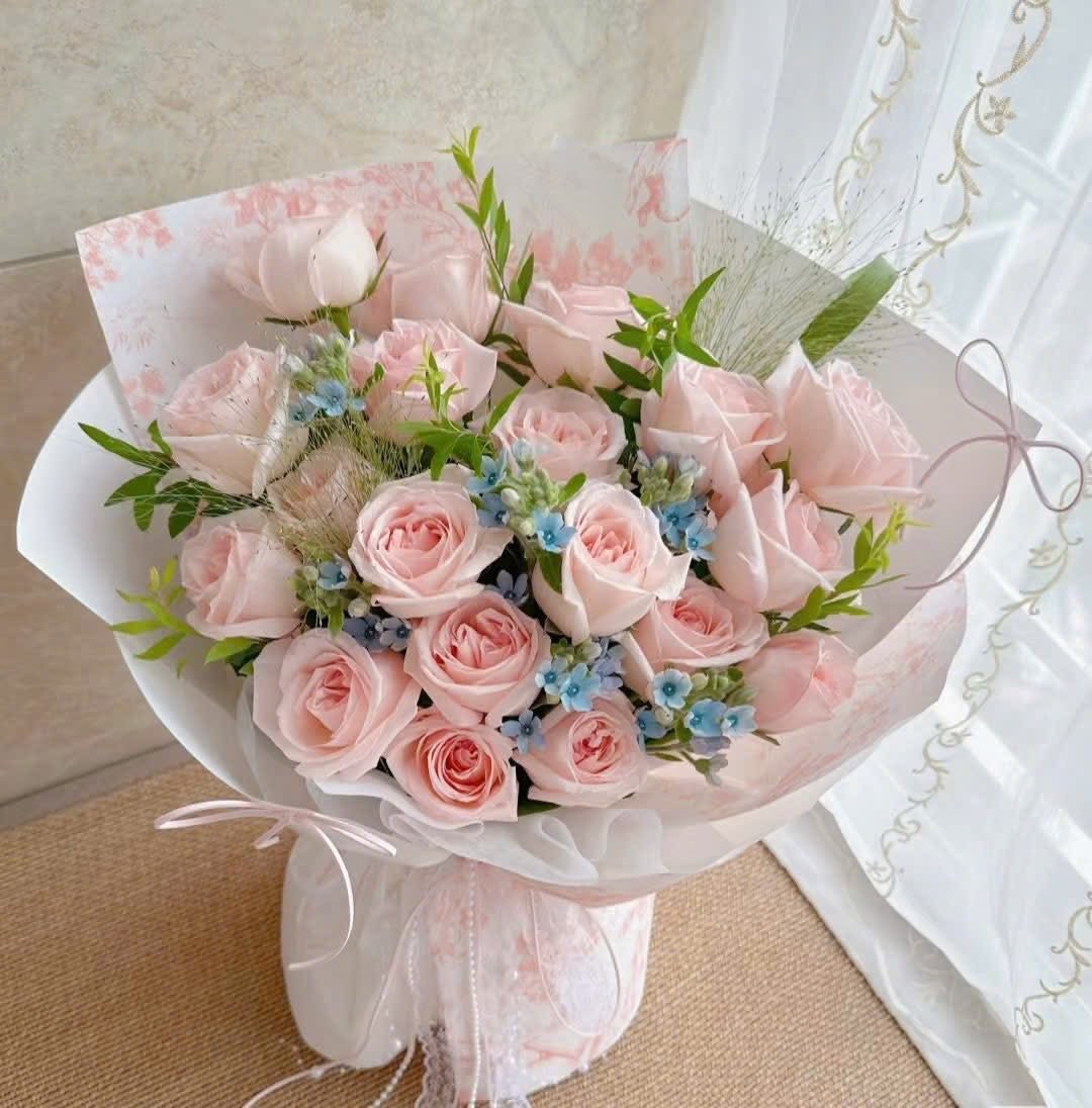 Bó Hoa Tone Hồng Pastel Vibe Hàn Quốc – CM208