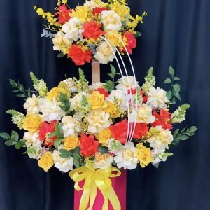 Giỏ Hoa 2 Tầng Cao Cấp Chúc Mừng – GH117