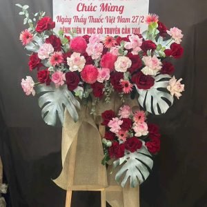 Kệ Hoa Chúc Mừng Khai Trương Tone Đỏ Hiện Đại – CM180