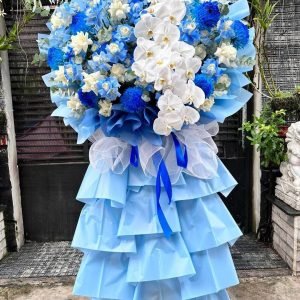 Kệ Hoa Chúc Mừng Tone Xanh Hiện Đại – KH105