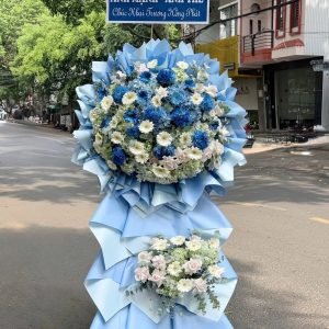 Kệ Hoa Chúc Mừng Tone Xanh Navy Sang Trọng – KH96