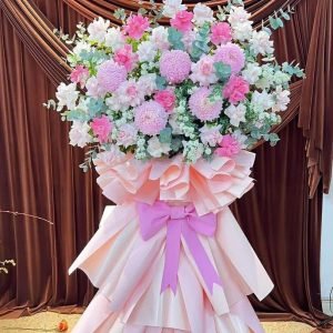 Kệ Hoa Chúc Mừng Tone Hồng Pastel Cao Cấp – KH94