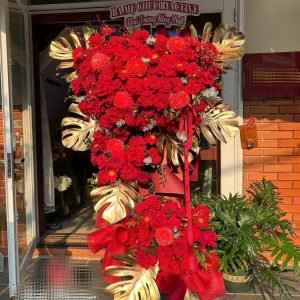Kệ Hoa Chúc Mừng Tone Đỏ Cao Cấp – CM192