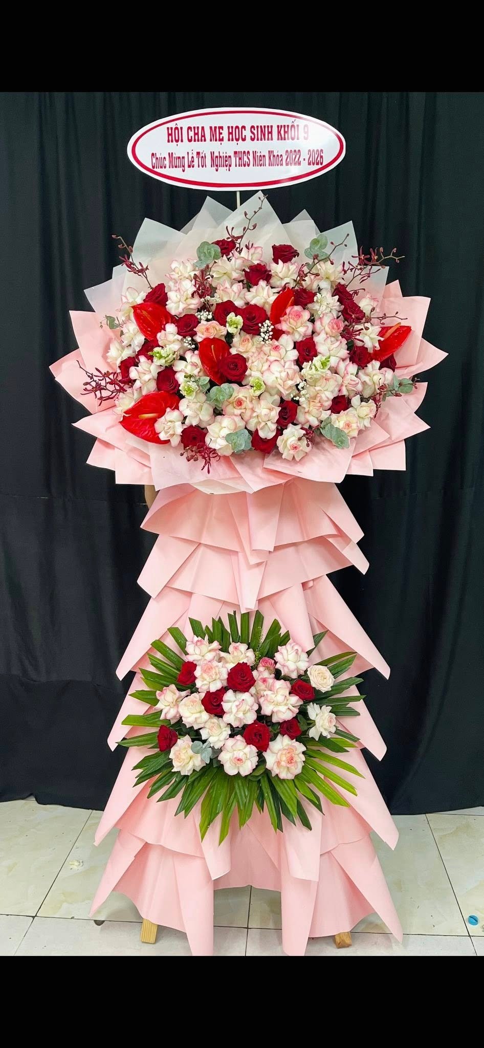 Kệ Hoa Chúc Mừng Tone Hồng Phấn Hiện Đại - CM132