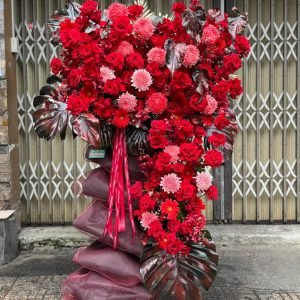 Kệ Hoa Chúc Mừng Tone Đỏ Cao Cấp – CM186