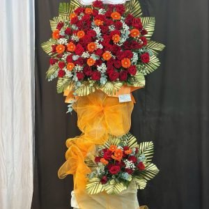 Kệ Hoa Chúc Mừng Tone Đỏ Rực Rỡ Thanh Lịch – KH43