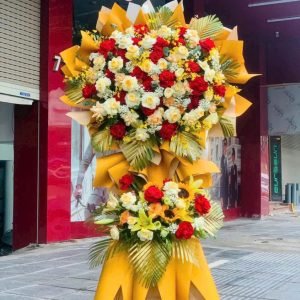 Kệ Hoa Chúc Mừng Tone Vàng May Mắn – CM196