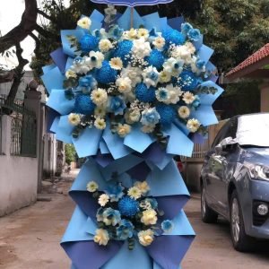 Kệ Hoa Chúc Mừng Tone Xanh 2 Tầng Hiện Đại – CM149