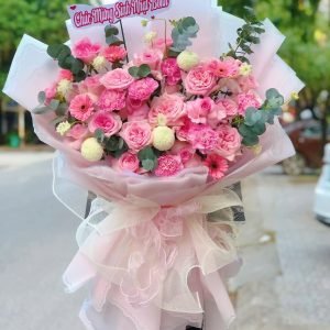 Bó Hoa Tone Hồng Mix Sang Trọng - CM136