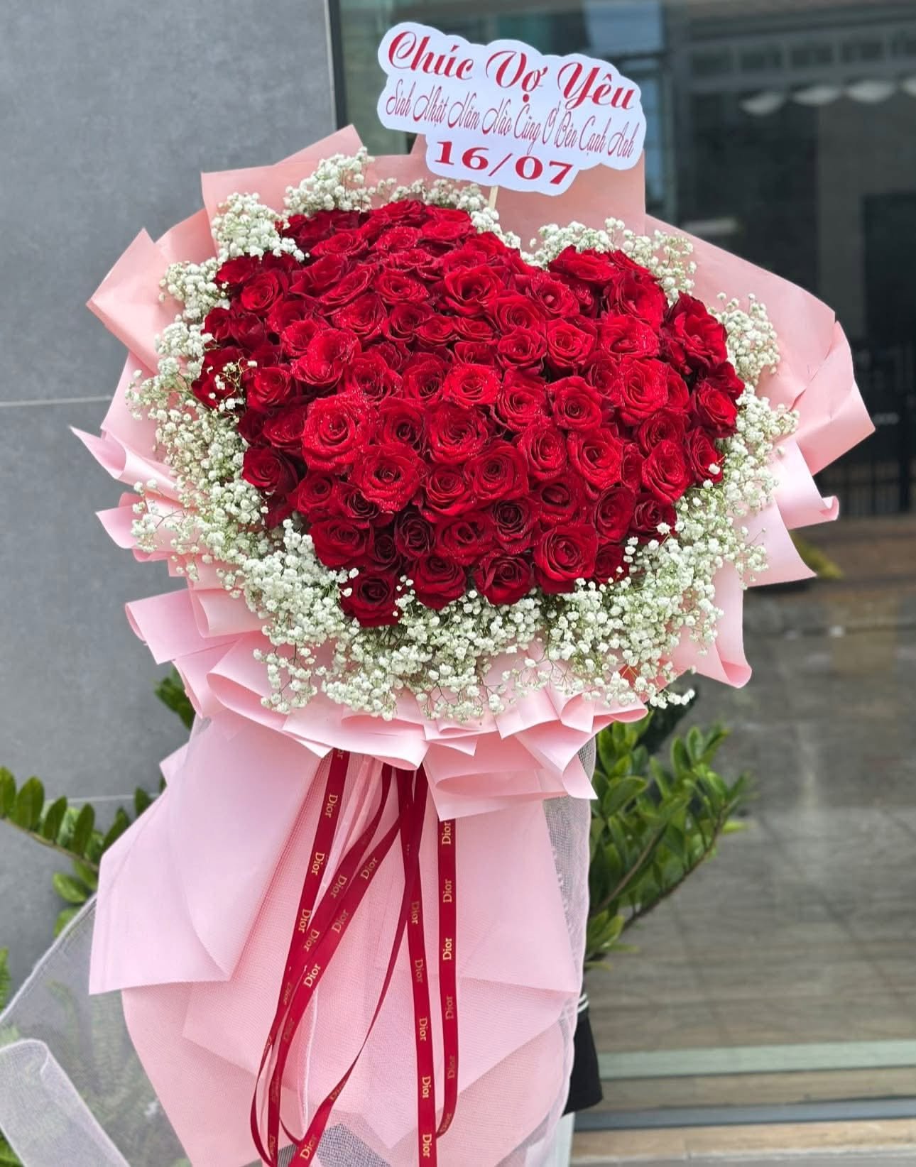 Bó Hồng Trái Tim Mix Baby Lãng Mạn - CM153